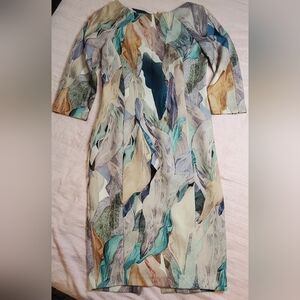 Womens size 12 h&M water color knee length 3/4 sleeve dress